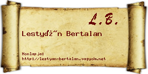 Lestyán Bertalan névjegykártya