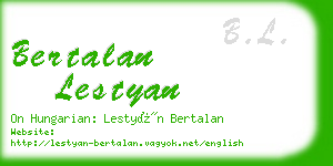 bertalan lestyan business card